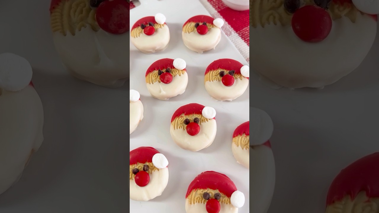 SANTA OREO COOKIES. Fun Christmas party dessert 
