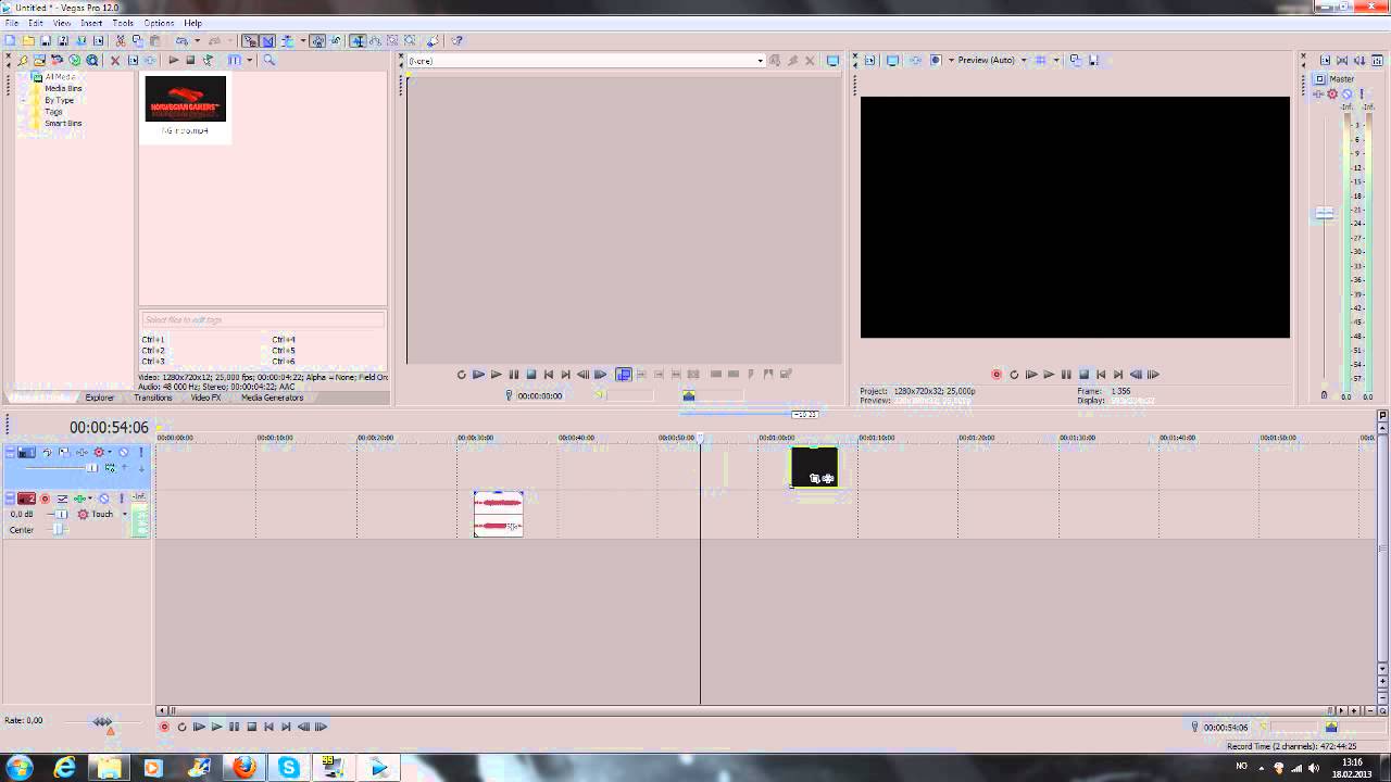 sony vegas 9 audio separated