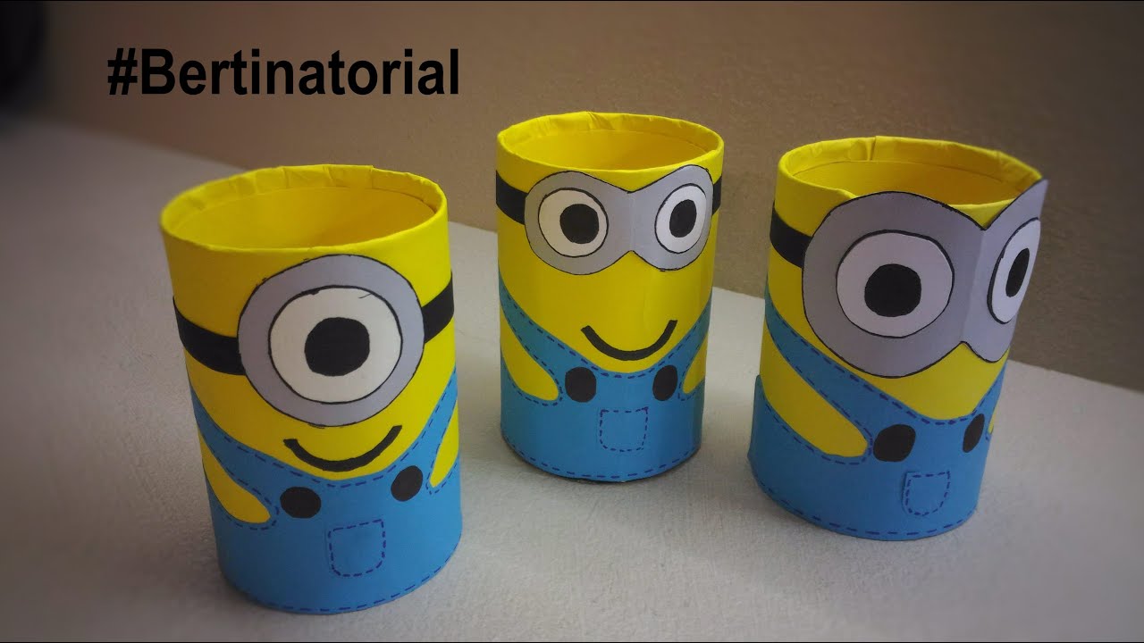 Creare portapenne dei minions con latta di pomodori riciclare ...