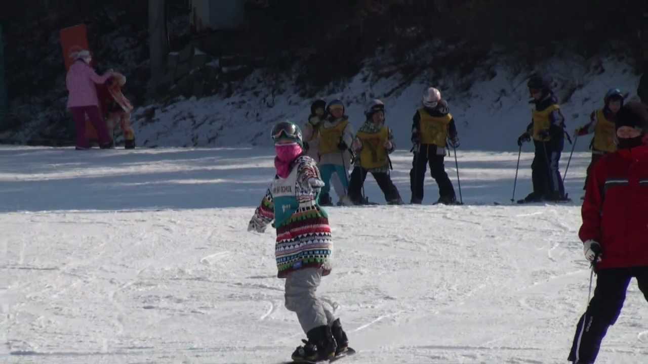 왕초보자 스노우보드 연습장면, snowboard 1