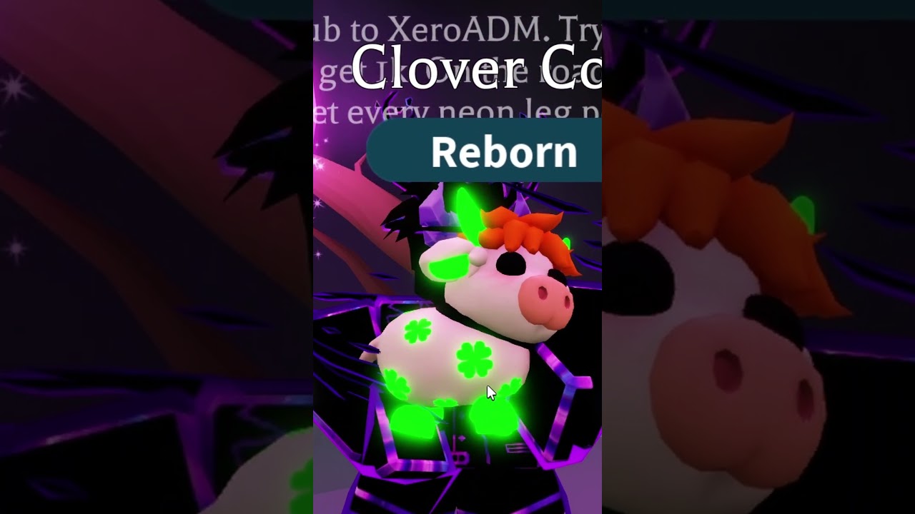 Making the first ever MEGA NEON CLOVER COW 👀👀👀(Roblox Adopt Me) 