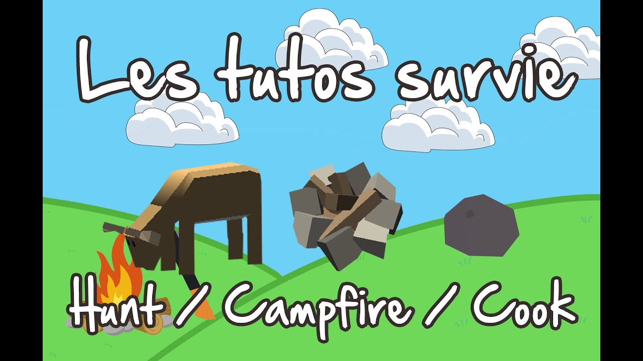 Unturned FR tuto survie Hunt / Cook / Campfire craft YouTube