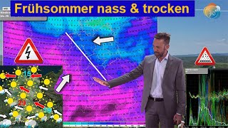 Es bleibt frühsommerlich nass & trocken. Scharfe Grenze über uns. Wettervorhersage 13.-20.05.2024.