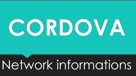 Cordova - how to get Network informations