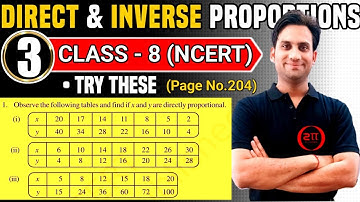 Try These (Ques.1) pg.no.204 NCERT Chapter 13 Direct and Inverse Proportions Class 8 Maths