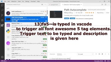 Bootstrap 4,Font awesome 4,5 & Pro snippet And Path Autocomplete Extensions in Visual studio Code.