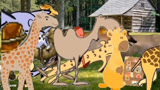 Animals stampede wild zoo animals dinosaur running elephant giraffe beast animals camels dog running