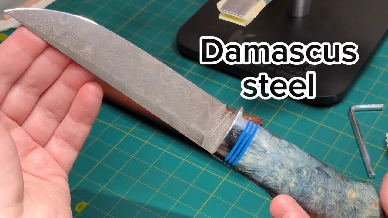 Заточування ножа з дамаської сталі. 