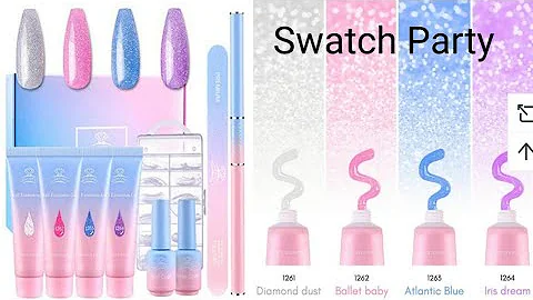 Swatching Makartt Glitter Jelly Polygel kit plus a...