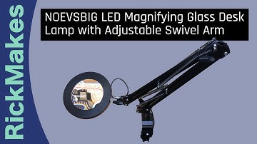 NOEVSBIG LED Magnifying Glass Desk Lamp with Adjustable Swivel Arm