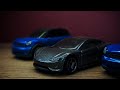 shooting a video of toy Tesla car
