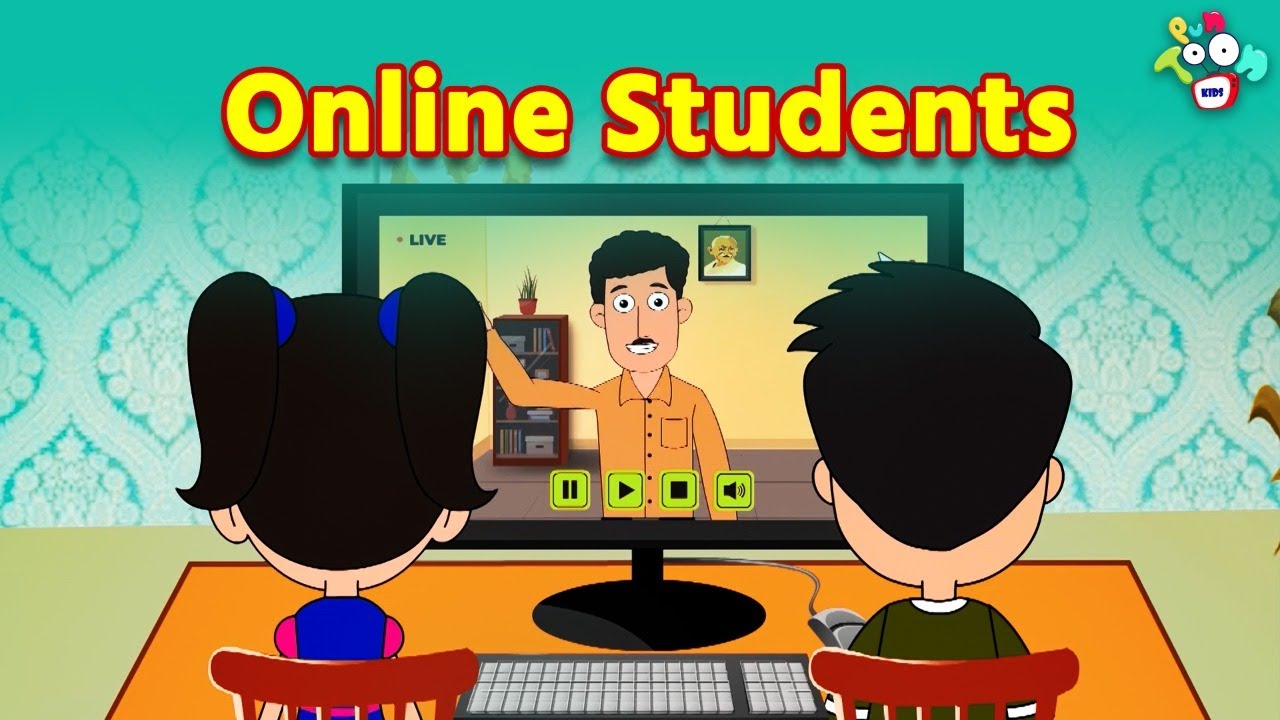 Online Students | Students During Online Classes | Animated | English  Cartoon | Moral Stories - YouTube