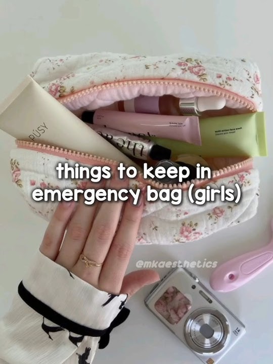 things to put in an emergency bag 🎒 💕✨️(only girls) (pt.2) #aesthetic #bag #emergency #school
