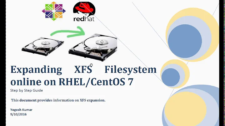 Expanding XFS Filesystem online on RHEL CentOS 7
