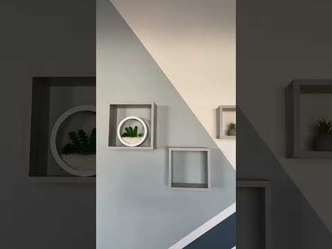 Квадратні полиці на стіну 3 шт в комплекті Декоративні настінні полиці з ДСП для книг і квітів у вітальню, видео 1