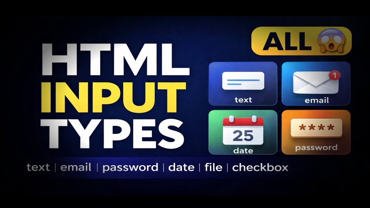 HTML All Input Types in One Video - YouTube