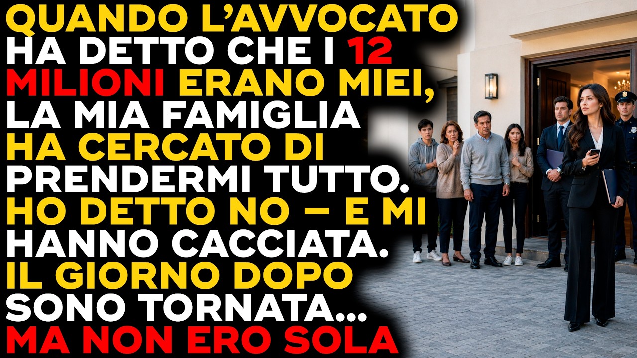Mia madre mi ha cacciata di casa la sera stessa in cui ho detto loro che non avrei diviso i dodici milioni lasciatimi dai nonni. “Vattene, non vivi più qui,” mi ha detto, con la porte già aperta....