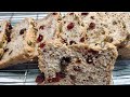 Healthy Whole Wheat Bread with Walnut and Cranberries