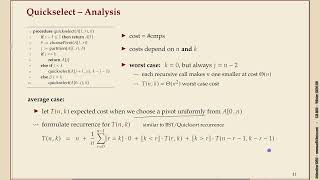 Effiziente Algorithmen 5-2 Order statistics & Quickselect