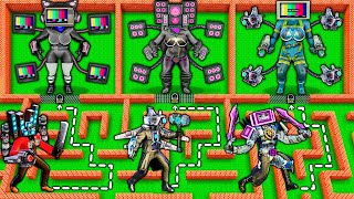 CHOOSE which TV WOMAN to SAVE in SURVIVAL MAZE vs SPEAKER MAN TITAN BOSS in MINECRAFT animation