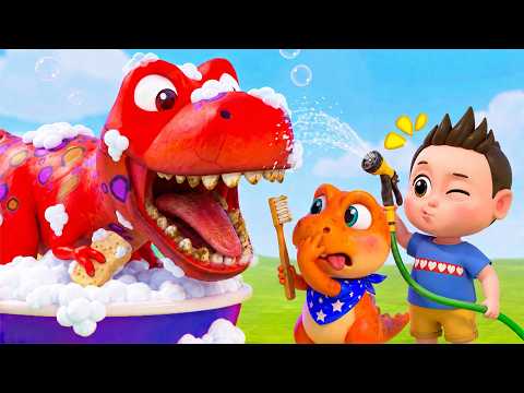 Bathing a Dinosaur 🦖 Bath Time Song 🫧 Dinosaur Song 🎶 Bum Bum Kids