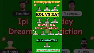 KKR vs RR Today Match Prediction ! Kolkata Knight Riders vs Rajasthan Royals Dream11 Team !