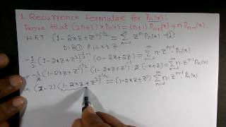 Recurrence relation for Legendre polynomial1