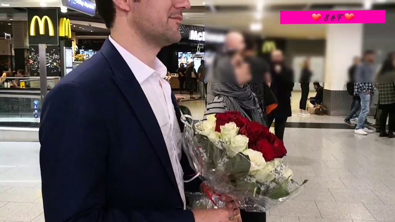 #Düsseldorf#Flughafen بعد انتظار دام أكثر من ثلاثة سنوات استقبل حبيبته في المطار