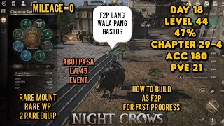 NIGHT CROWS How to Build as F2P for fast Progress DAY 18