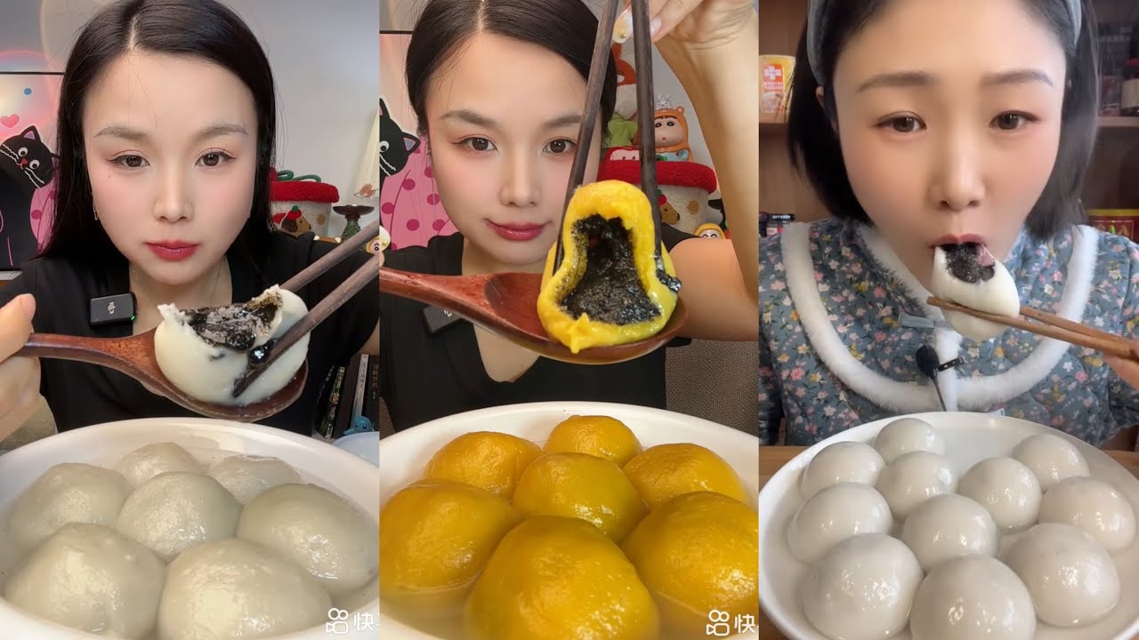 ASMR | EATING CHINESE WITH RED BEAN PURE | EATING SOUNDS Kırmızı Fasulye Ezmeli Mantı Yeme mukbang 