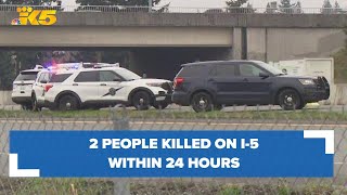 Two pedestrians struck, killed on I-5 in western Washington within 24 hours