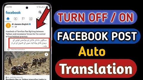 How to turn off Auto translation on Facebook