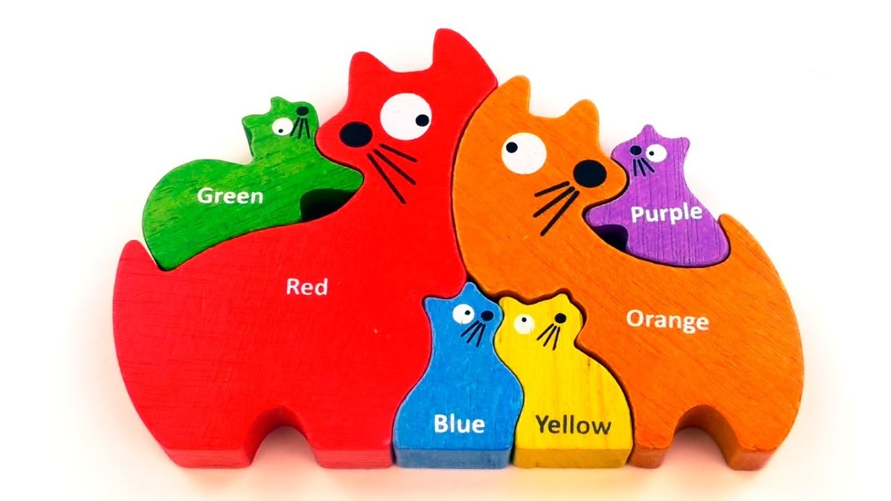 Learn Colors with Cat's Family Wooden Puzzle·Learning Colors with