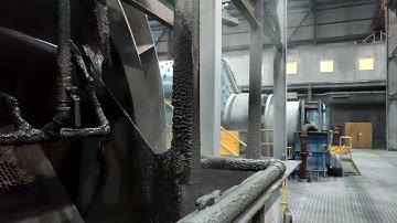 Free B-roll of slurry discharging from an overflow ball mill