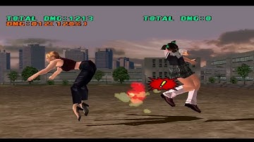 Tekken 3 Nina Williams Black Heels, moves Gon Fart o Xiaoyu School Costume in Practice Mode (Remake)