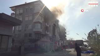 Antalya'da 3 katlı binanın son katında yangın çıktı!
