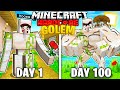 I Survived 100 Days AS AN IRON GOLEM in Minecraft!
