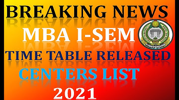 KAKATIYA UNIVERSITY MBA EXAMS | I-YEAR I-SEM TIME TABLE RELEASED 2021 || EXAMS &CENTERS LIST 2021 ||