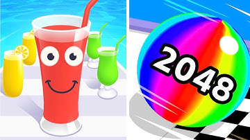 Juice run Vs Ball run 2048 🟡🟡🟡Max All Big Levels Walkthrough Android iOS mobile Gameplay