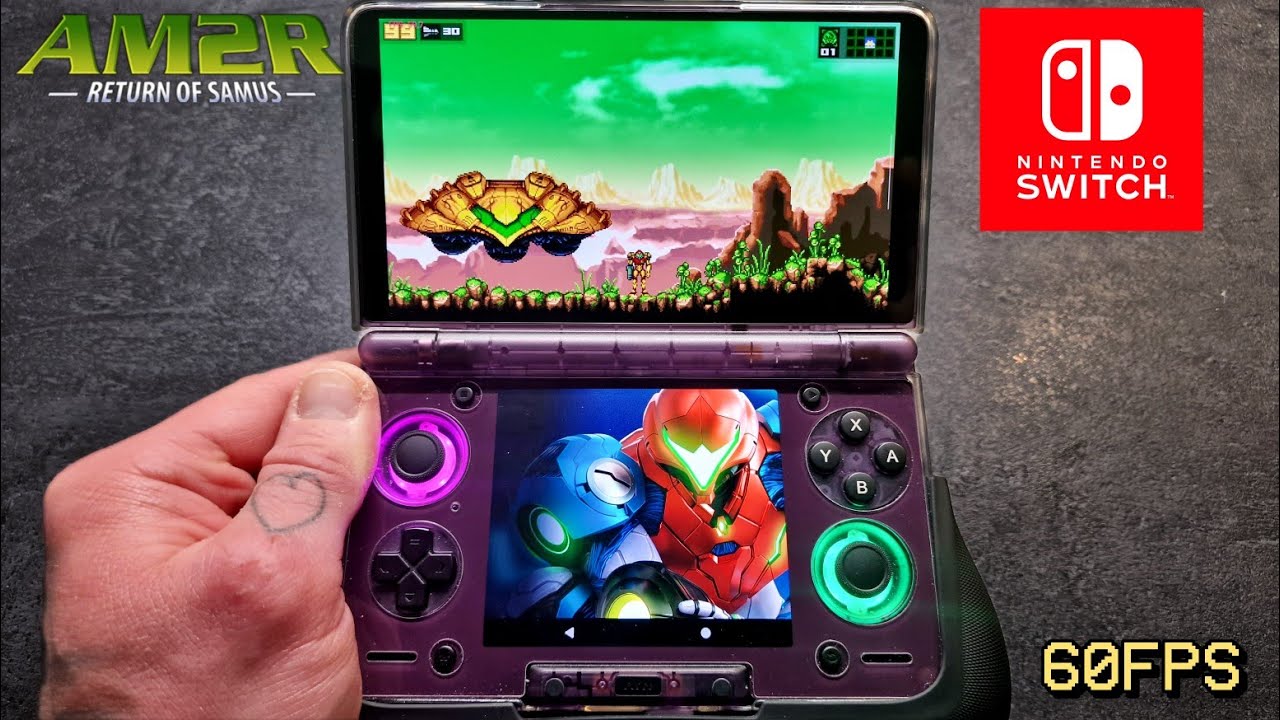 Another Metroid 2 Remake (Nintendo Switch) - Ayn Thor Gameplay 