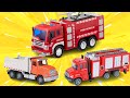 Red fire truck and Big police toy cars for kids