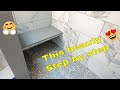 Complete Schluter steam shower. Floating bench seat, Backer board, mud, wall and ceiling tile, grout