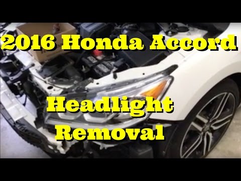 2016 2017 Honda Accord —- Headlight Removal Replace Install How to Remove