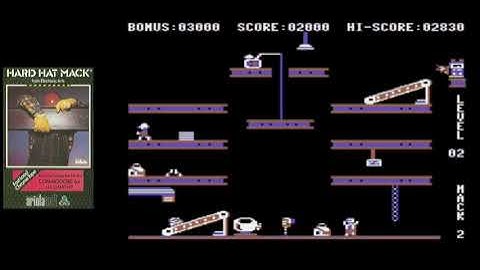 Hard Hat Mack & his dangerous workday, C64 game with POKEs!