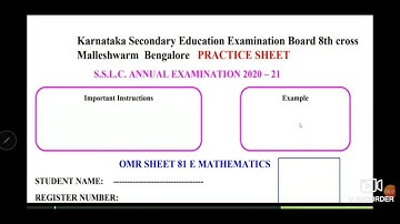 SSLC ANNUAL EXAMINATION 2021 - pattern and filling of OMR sheet