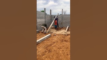 It is very difficult to erect a 12 feet high precast RCC concrete column in this way! #precast