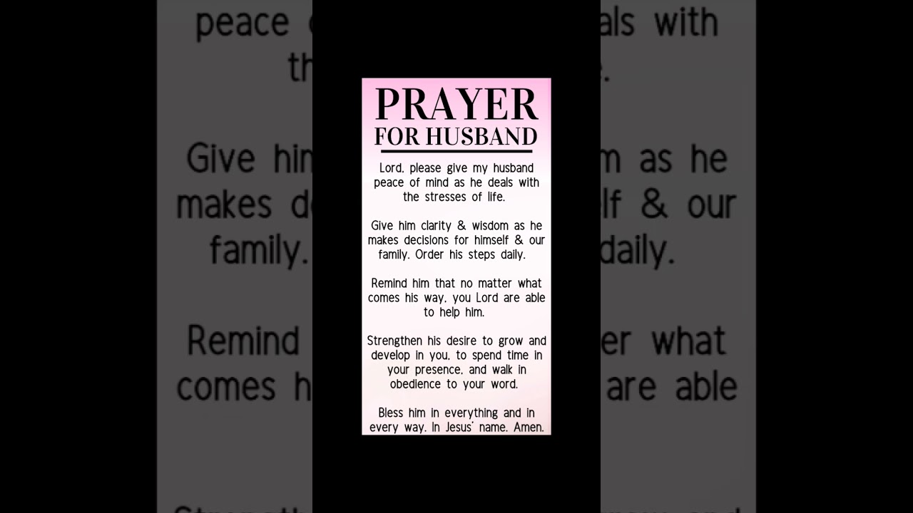 A PRAYER FOR MY HUSBAND