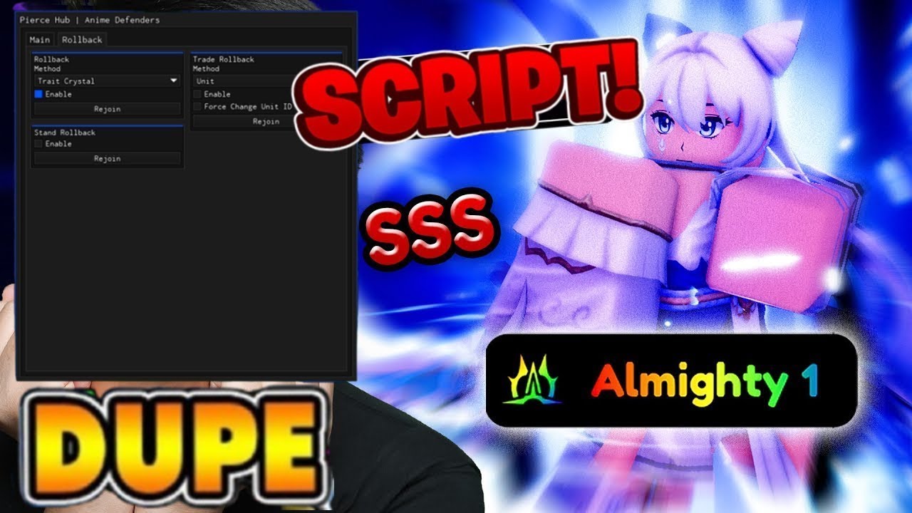 Anime Defenders Script GUI / HACK & SCRIPT | ROLLBACK & DUPE AUTOFARM MACRO INF GEMS NEW UPD OP