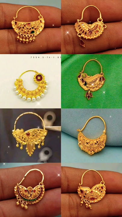 Gold nath design 2024 #goldnath #fashion #jewellery #shorts #nosepins