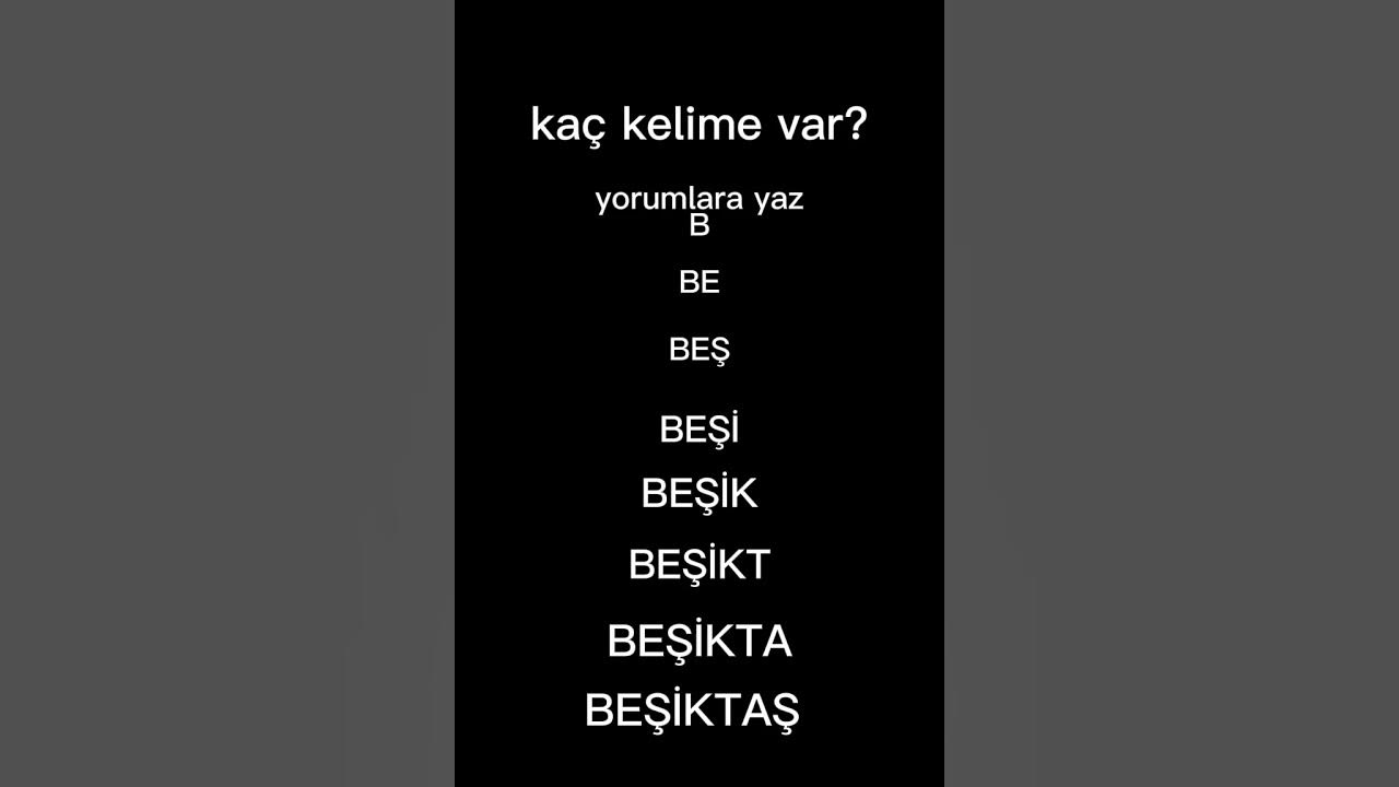 kaç kelime var YouTube